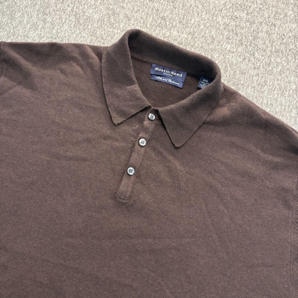 Austin Reed Pullover Knit Shirt Sweater Men's 2XL Cashmere Silk Blend